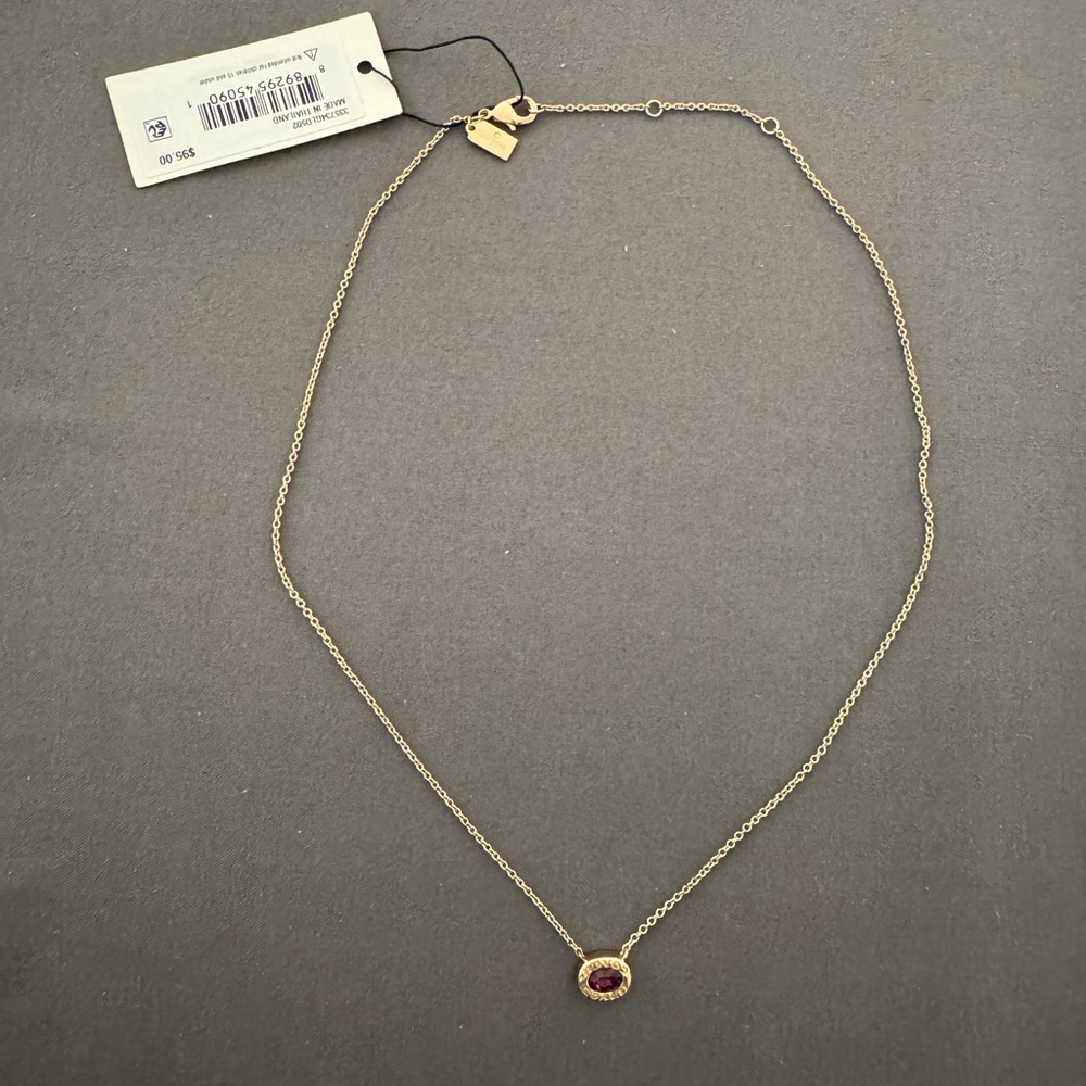 Coach Women's Signature Stone Pendant Necklace in Burgundy